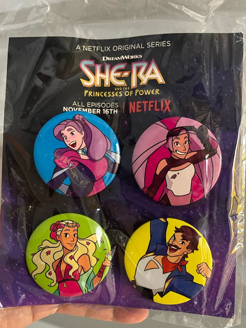 Netflix SHE-RA buttons from 2018